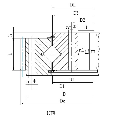 單排交叉滾柱式回轉(zhuǎn)支承內(nèi)齒式